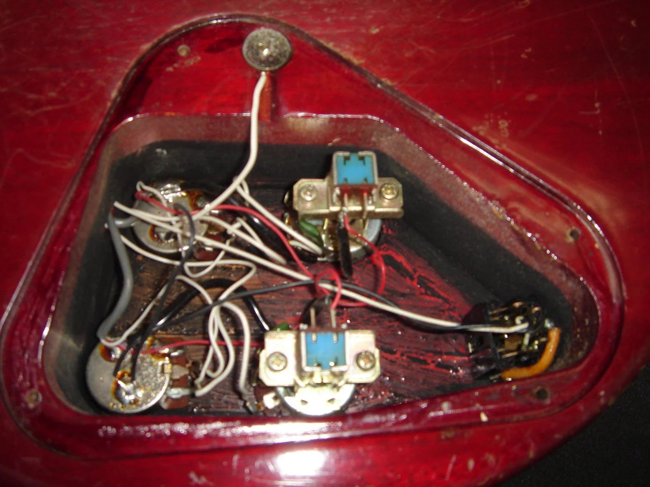 Replaced pots and wiring inside the control cavity