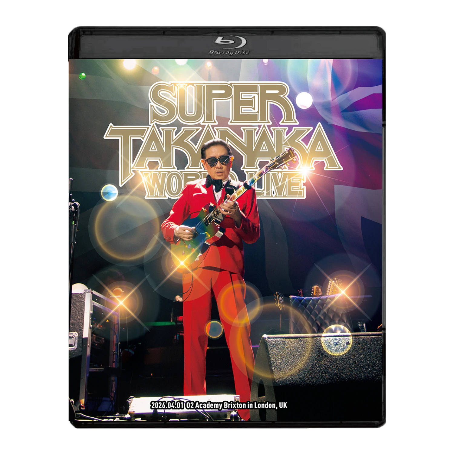 Super Takanaka World Live Blu-ray case featuring a musician in a red suit playing guitar